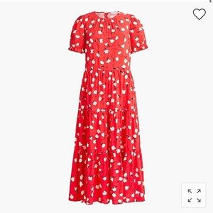 J. Crew Factory floral puff sleeved tiered midi dress NWT